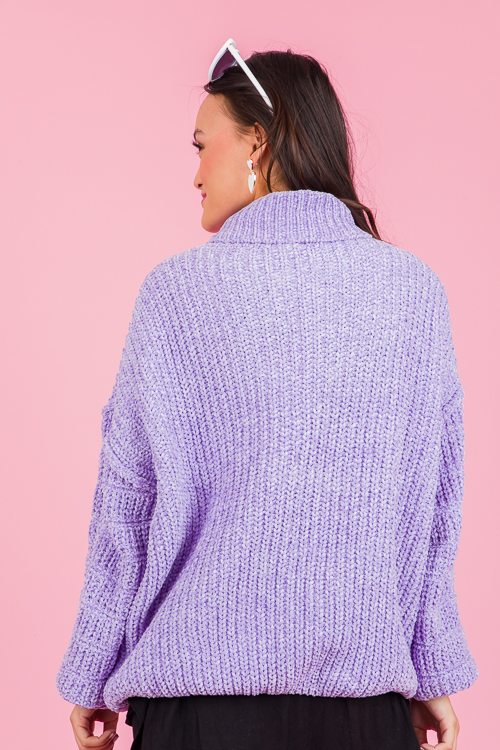 Tamara Chenille Sweater Lavender New Arrivals The Blue Door Boutique