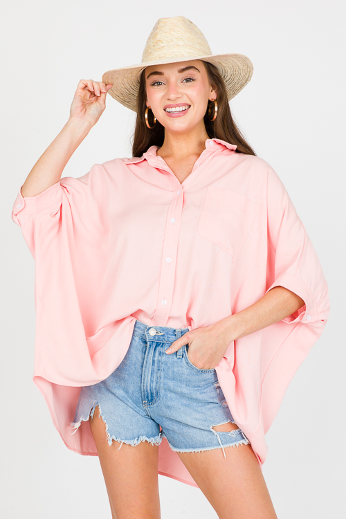 Oversize Dolman Shirt Rose New Arrivals The Blue Door Boutique