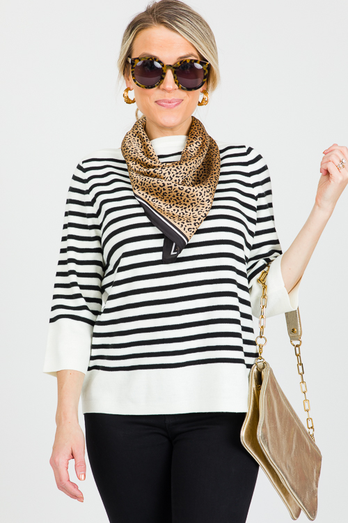 Stripe Boat Neck Sweater Black New Arrivals The Blue Door Boutique