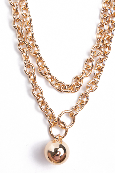 2 Row Chain Ball Necklace