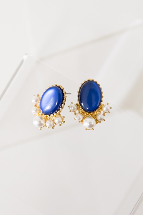 Antique Oval & Pearl Earring, Royal