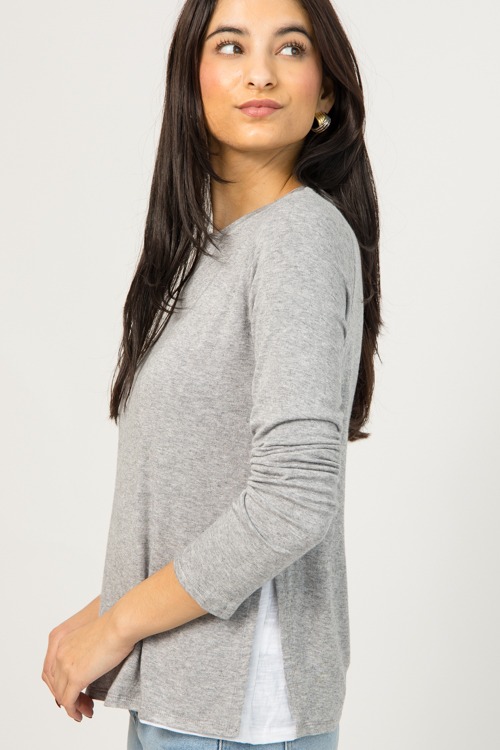 Double Layers Top, Grey/White - 0102-278.jpg