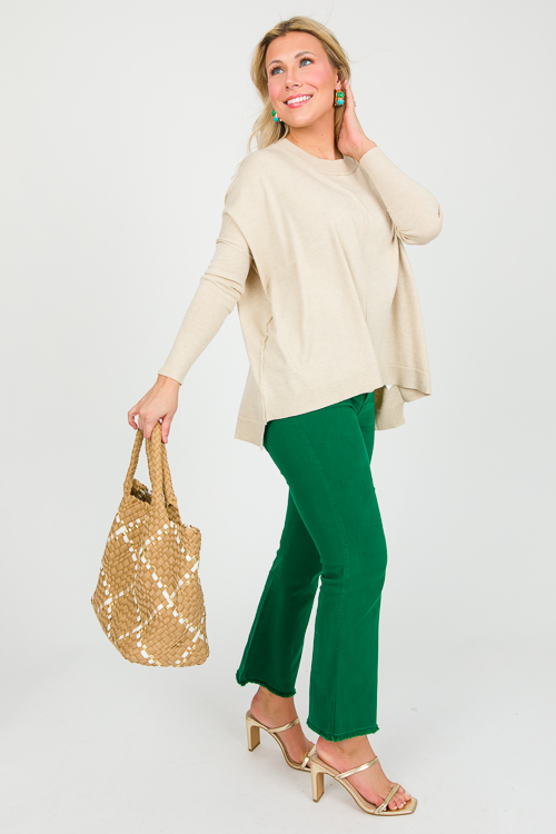 Ginger Fray Hem Pants, Forest - New Arrivals - The Blue Door Boutique