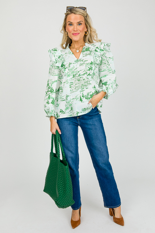 Francine Toile Blouse, Green Bl