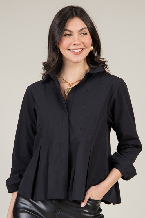 Box Pleat Button Down, Black - 0103-13h.jpg