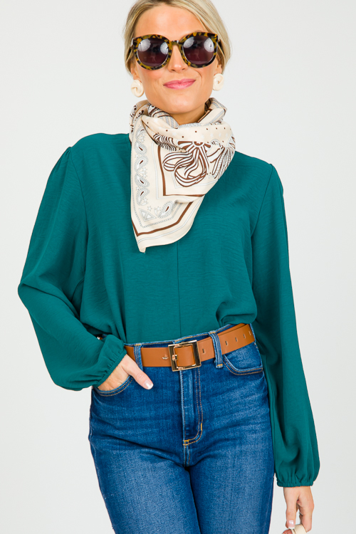 Paisley Trim Scarf, Ivory