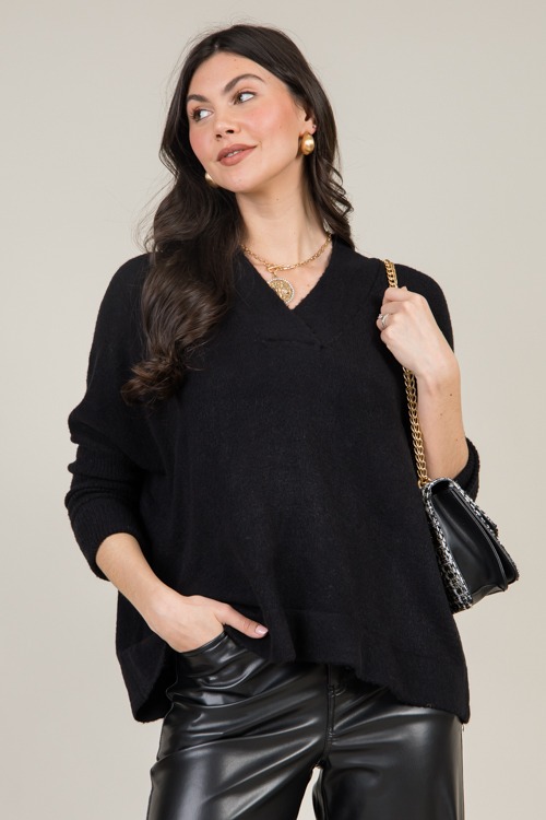 V-Neck Pullover Sweater, Black - 0103-30h.jpg