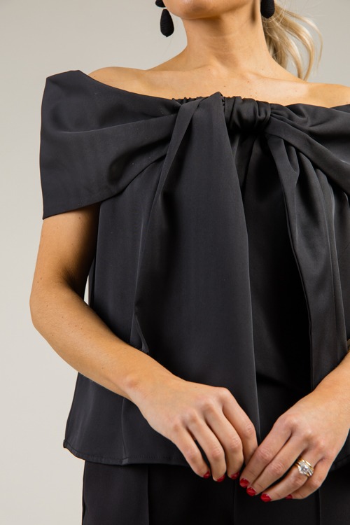 Off Shoulder Bow Blouse, Black - 0103-69.jpg