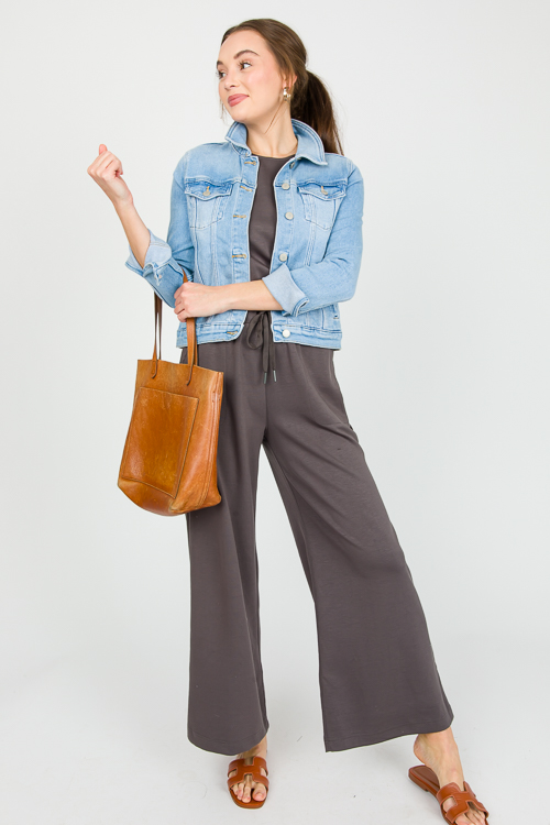 Drawstring Jumpsuit, Charcoal