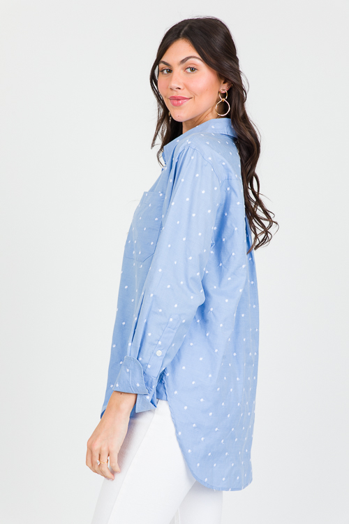Polka Dot Texture Shirt, Blue/White