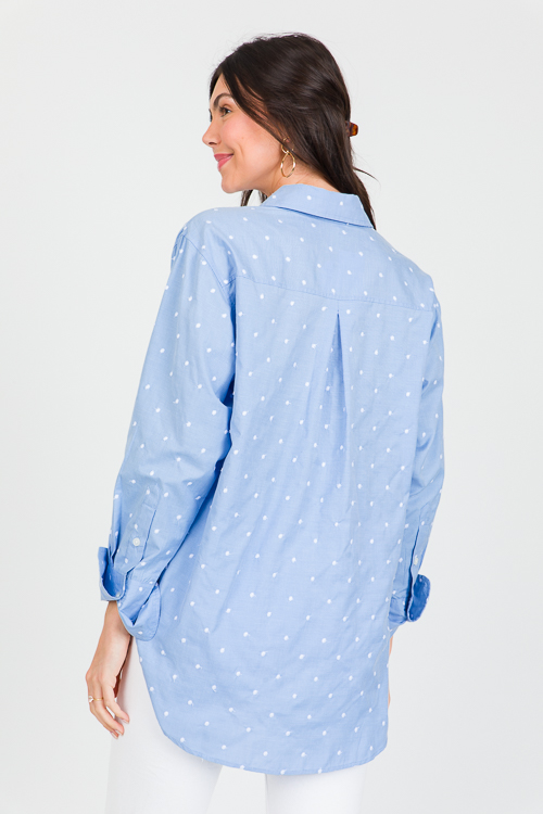 Polka Dot Texture Shirt, Blue/White