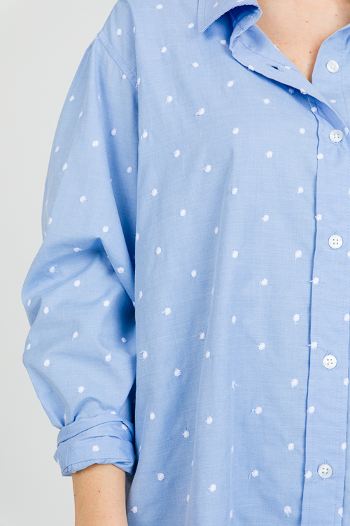 Polka Dot Texture Shirt, Blue/White