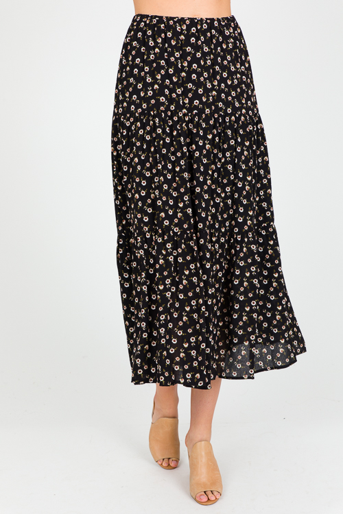 Black Floral Maxi Skirt