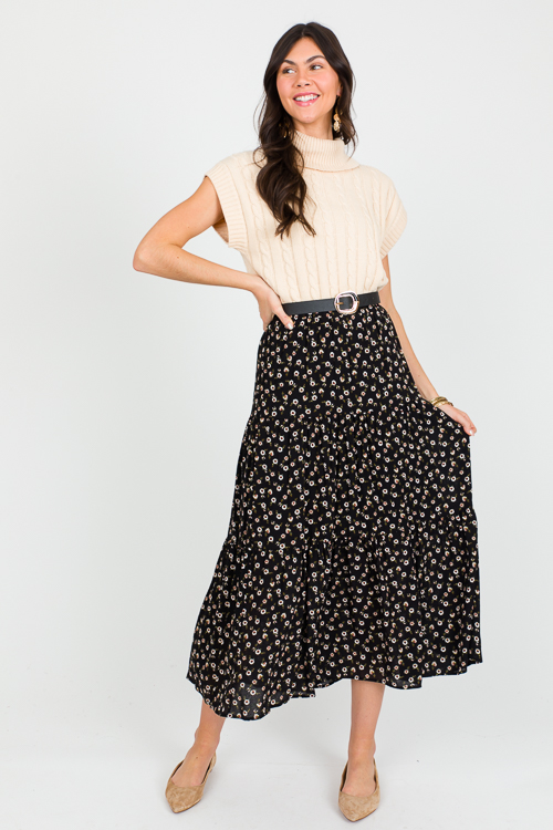 Black Floral Maxi Skirt