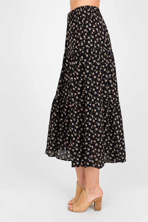 Black Floral Maxi Skirt