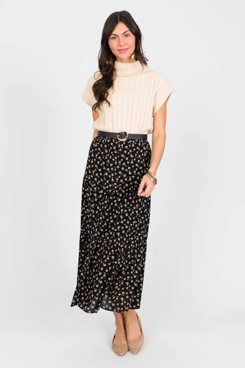 Black Floral Maxi Skirt