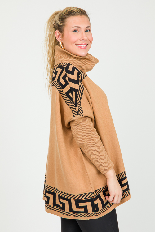 Greek Key Sweater, Camel