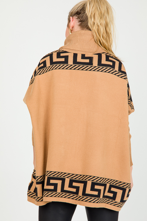 Greek Key Sweater, Camel