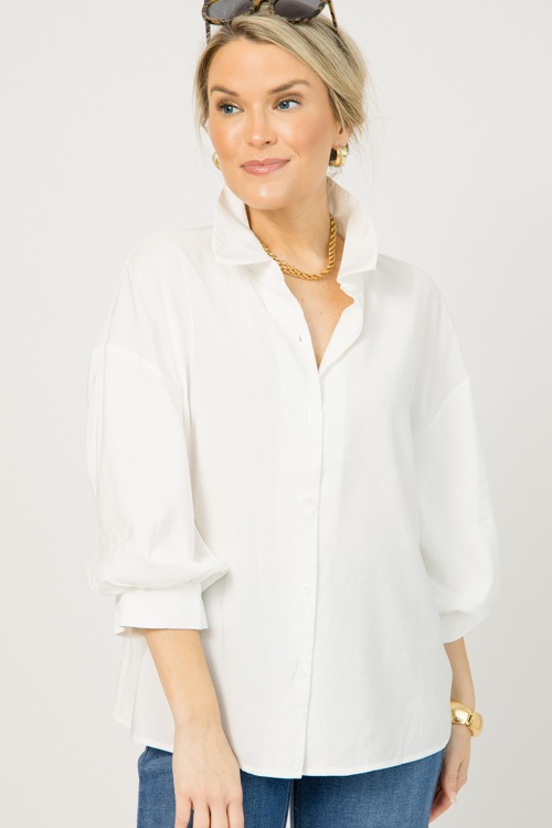 Balloon Sleeve Button Up, White - 0105-118.jpg