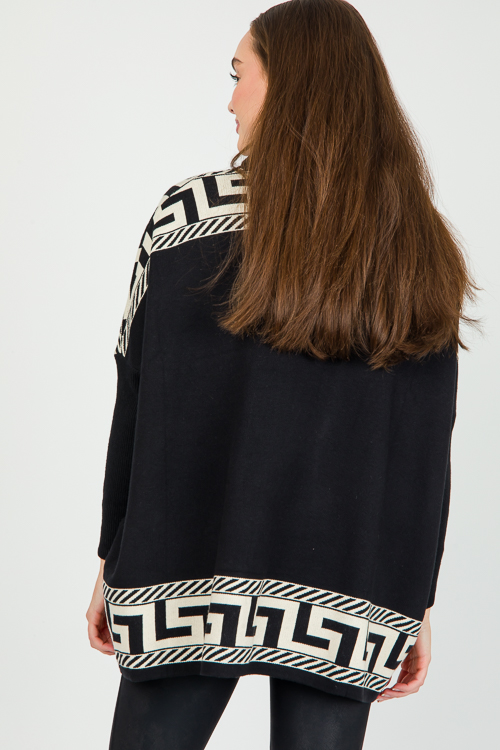 Greek Key Sweater, Black