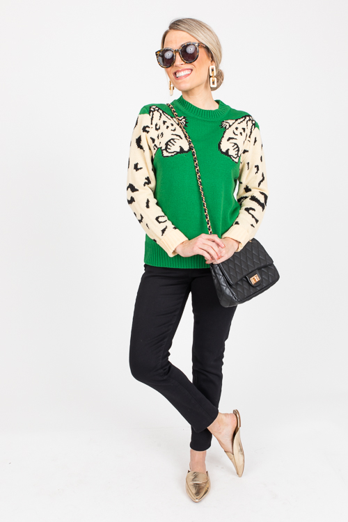 Snow Leopard Sweater, Green