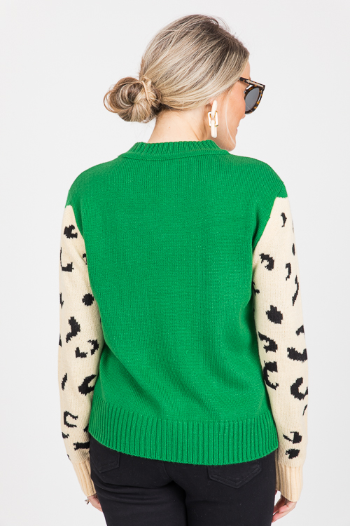 Snow Leopard Sweater, Green