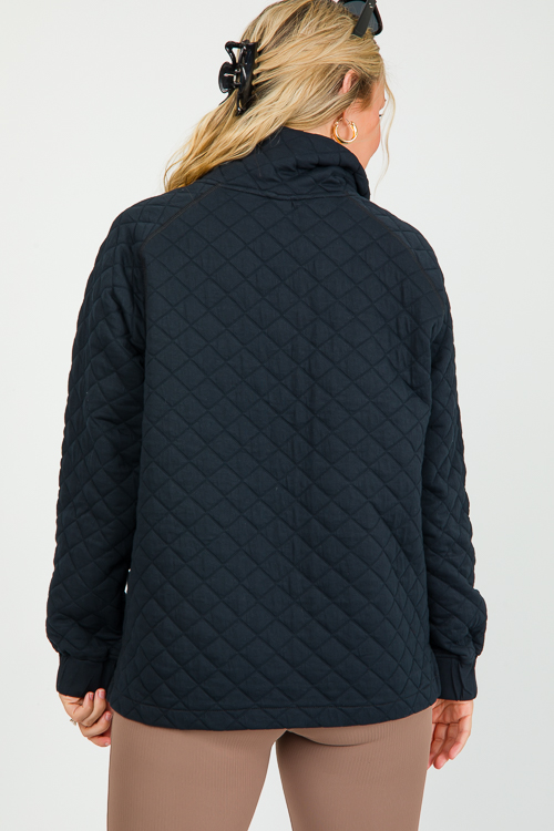 Textured Half Zip, Black