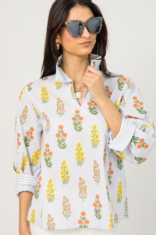 Floral Stripe Trim Top, Powder - 0105-53.jpg