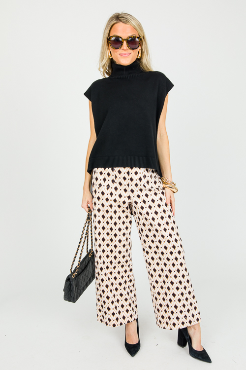 Printed Patch Pocket Pants, Taupe