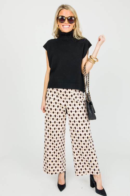 Printed Patch Pocket Pants, Taupe