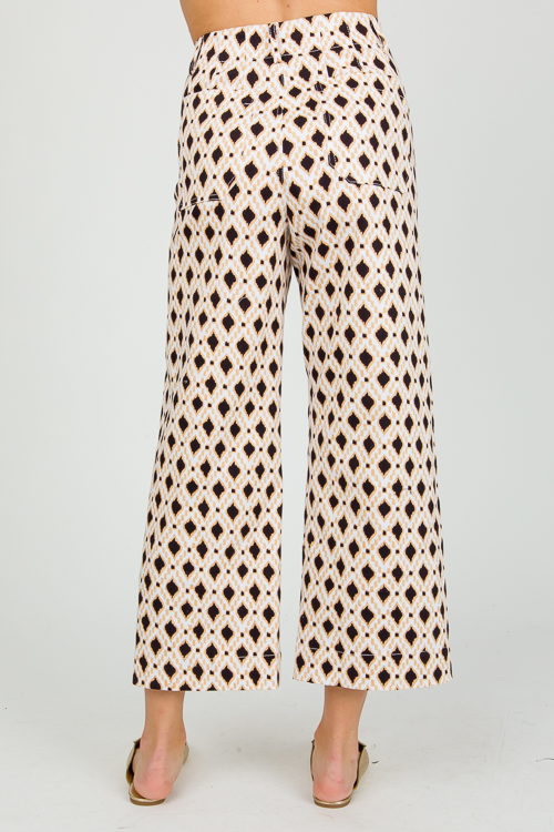 Printed Patch Pocket Pants, Taupe