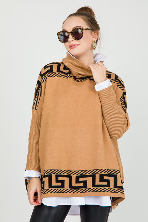 Greek Key Sweater, Camel