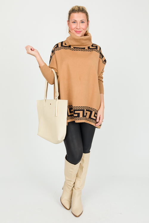 Greek Key Sweater, Camel