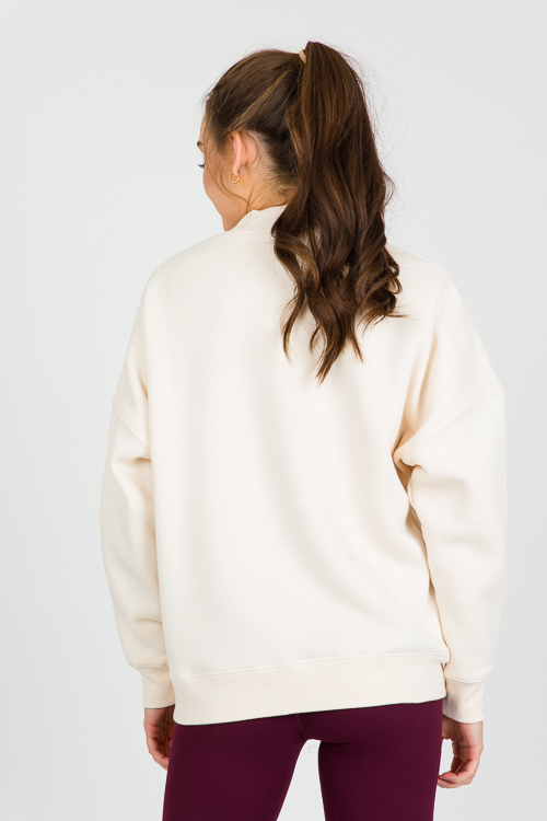 Side Pocket Sweatshirt, Cream