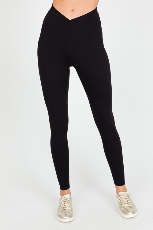 Crossover Butter Leggings, Black