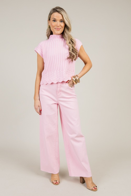 Raw Hem Wide Leg Pants, Pink - 0106-65h.jpg