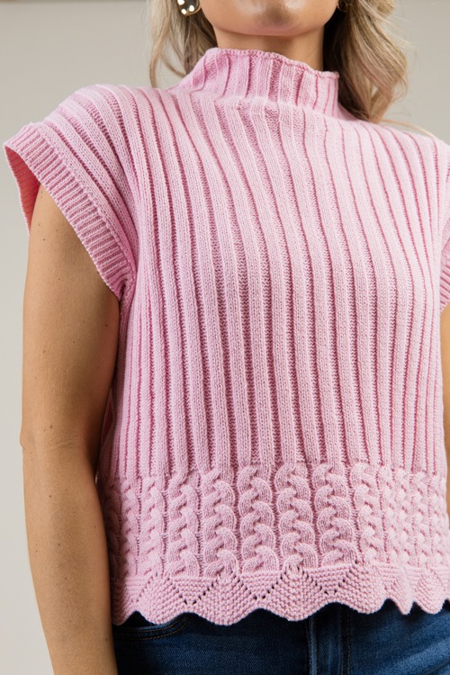 Cable Hem Sweater Vest, Pink - 0106-69.jpg