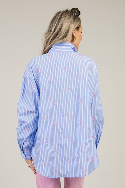 Bow Embroidery Stripe Shirt, Blue - 0106-82.jpg