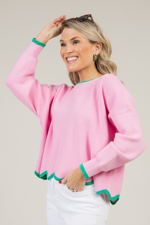 Stripe Trim Sweater, Pink/Green - 0106-86h.jpg