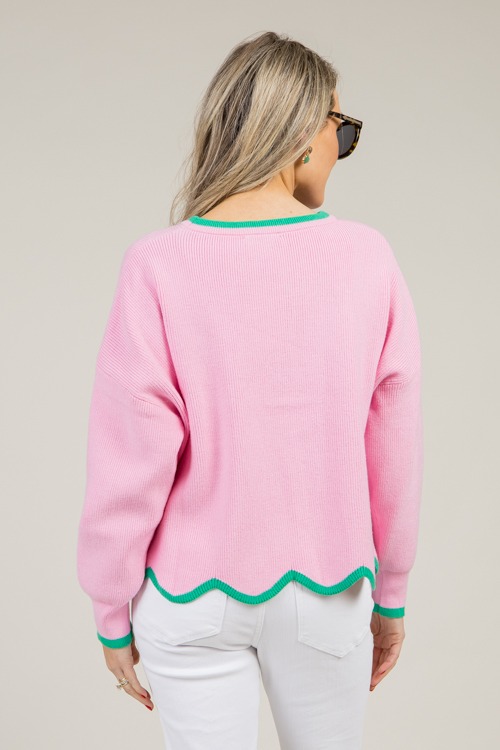 Stripe Trim Sweater, Pink/Green - 0106-92.jpg