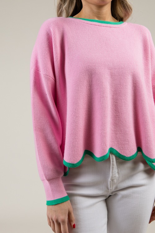 Stripe Trim Sweater, Pink/Green - 0106-93.jpg