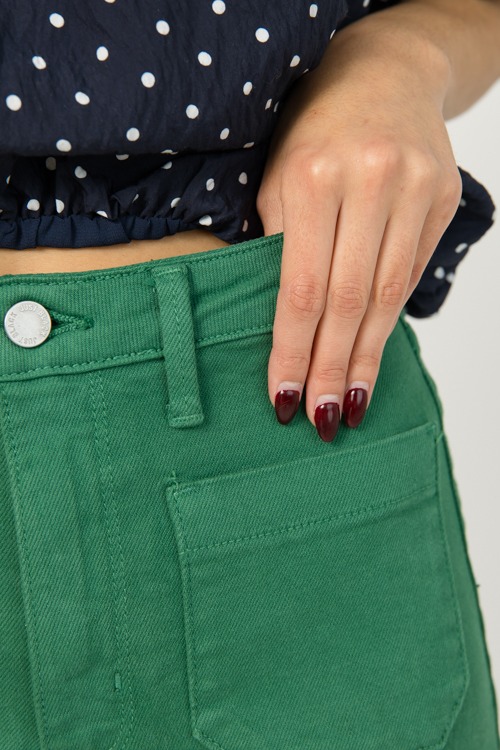 Patch Pocket Wide Leg Jeans ,Green - 0106-98.jpg