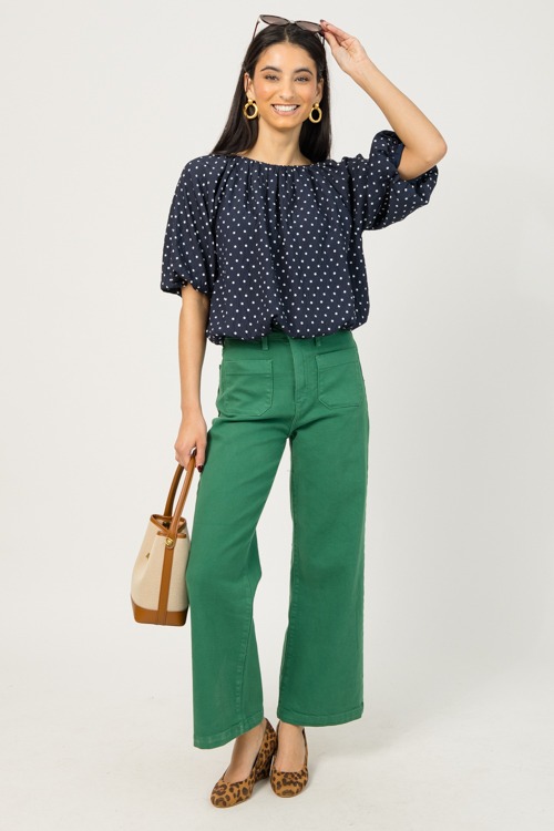 Patch Pocket Wide Leg Jeans ,Green - 0106-99.jpg