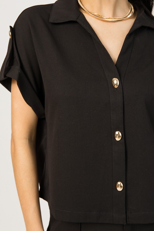 Gold Button Blouse, Black - 0107-69.jpg