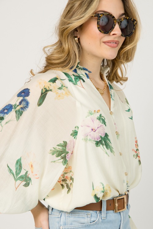 Floral Button Blouse, Cream - 0108-106p.jpg