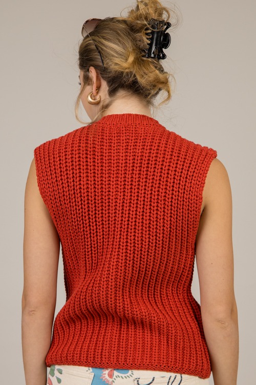 Button Sweater Vest, Red Orange - 0108-12.jpg