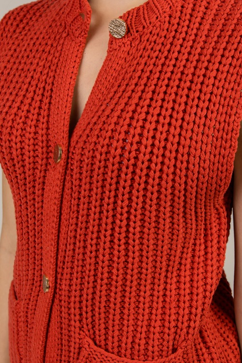 Button Sweater Vest, Red Orange - 0108-13.jpg