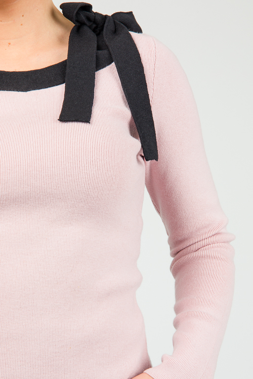 Bow Tie Sweater, Dusty Pink