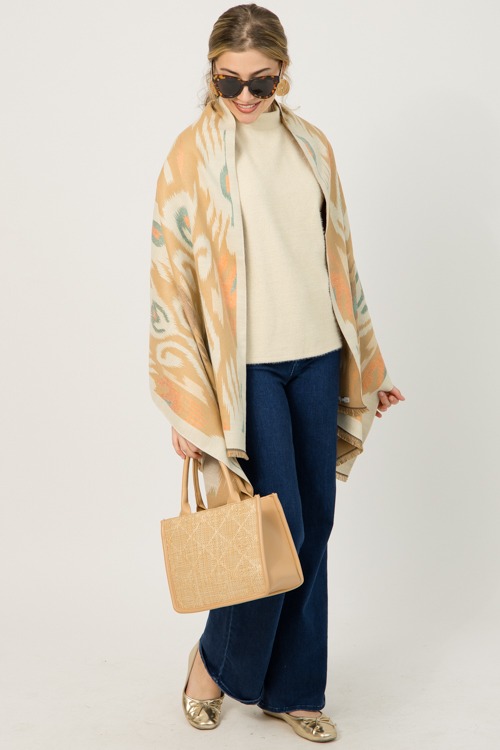 Ikat Scarf Wrap, Khaki - 0108-25.jpg