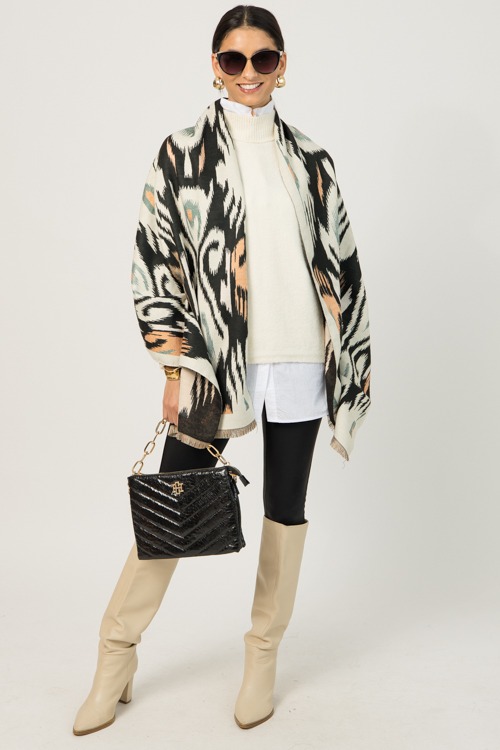 Ikat Scarf Wrap, Black - 0108-33h.jpg